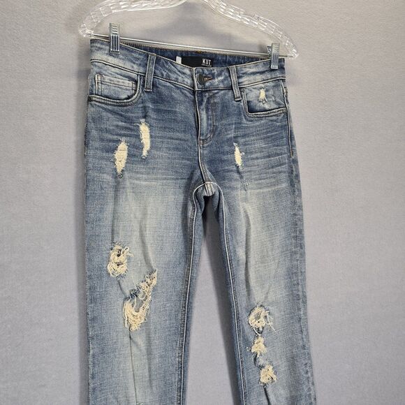 Kut from the Kloth Catherine Boyfriend  Distressed Size 2 ( 30 X 28.5 ) - Picture 2 of 16